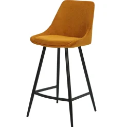 Fabrique de Styles Tabourets Et Chaises De Bar>Chaise de bar en velours côtelé jaune h67cm - Ben Curry