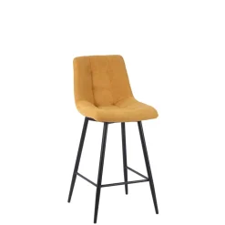 Fabrique de Styles Tabourets Et Chaises De Bar>Chaise de bar tissu matelassé - Lilly Moutarde