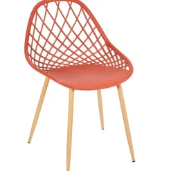 Fabrique de Styles Chaises, Fauteuils|Jardin>Chaise de jardin en plastique terracotta - Malaga Orange