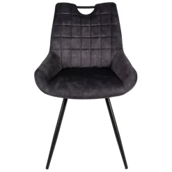 Fabrique de Styles Chaises>Chaise de salle à manger en velours - dana Gris