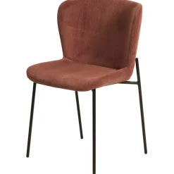 Fabrique de Styles Chaises>Chaise de salle à manger en velours côtelé - Holden Acajou