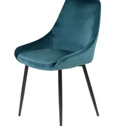 Fabrique de Styles Chaises>Chaise de salle à manger en velours - Ben Bleu