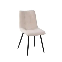 Fabrique de Styles Chaises>Chaise de salle à manger en tissu matelassé blanc - Lilly Ivoire