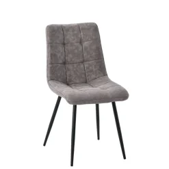 Fabrique de Styles Chaises>Chaise de salle à manger en microfibre matelassé - Lilly Taupe