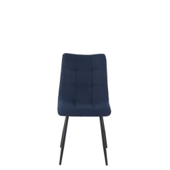 Fabrique de Styles Chaises>Chaise de salle à manger en tissu matelassé bleu - Lilly Marine