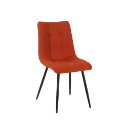 Fabrique de Styles Chaises>Chaise de salle à manger en tissu matelassé - lilly Terracotta