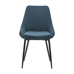 Fabrique de Styles Chaises>Chaise de salle à manger en velours côtelé - Ben Bleu