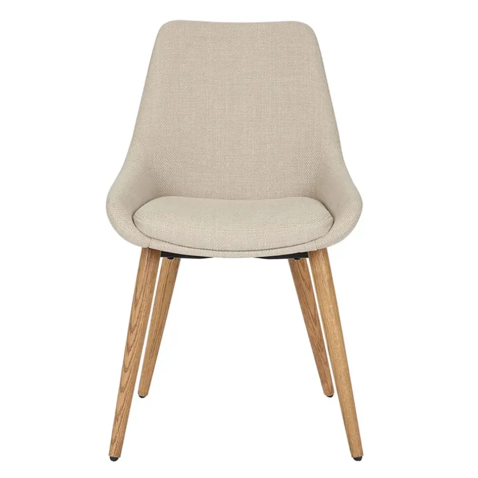 Fabrique de Styles Chaises>Chaise de salle à manger en tissu - Ben Crème