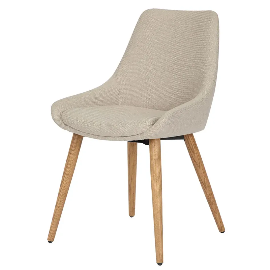Fabrique de Styles Chaises>Chaise de salle à manger en tissu - Ben Crème