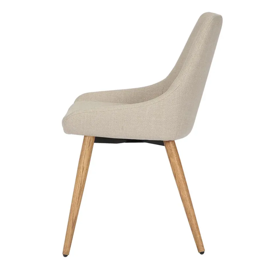 Fabrique de Styles Chaises>Chaise de salle à manger en tissu - Ben Crème