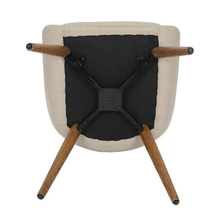 Fabrique de Styles Chaises>Chaise de salle à manger en tissu - Ben Crème