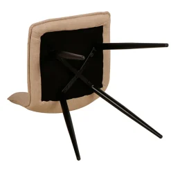 Fabrique de Styles Chaises>Chaise de salle à manger en tissu matelassé - Alize Beige