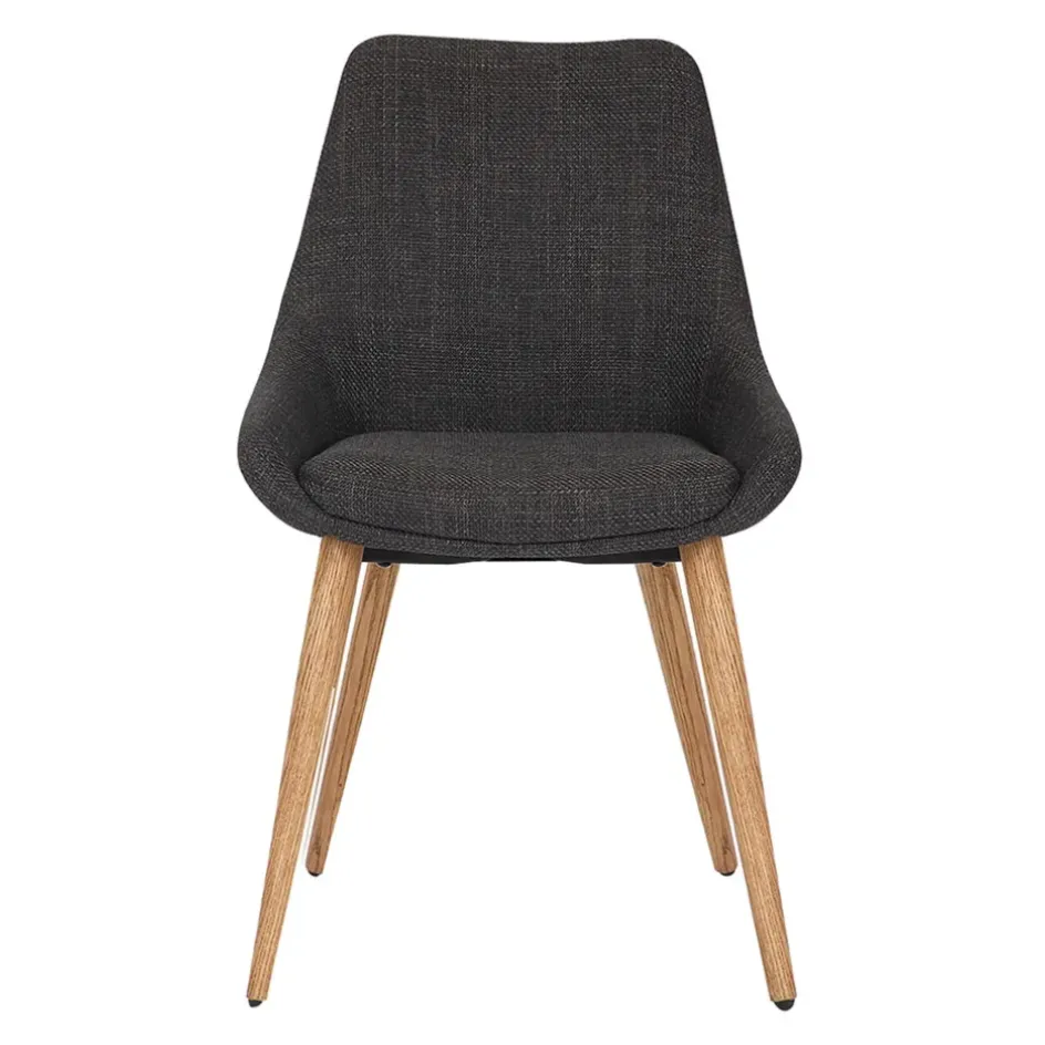 Fabrique de Styles Chaises>Chaise de salle à manger en tissu anthracite - Ben Gris