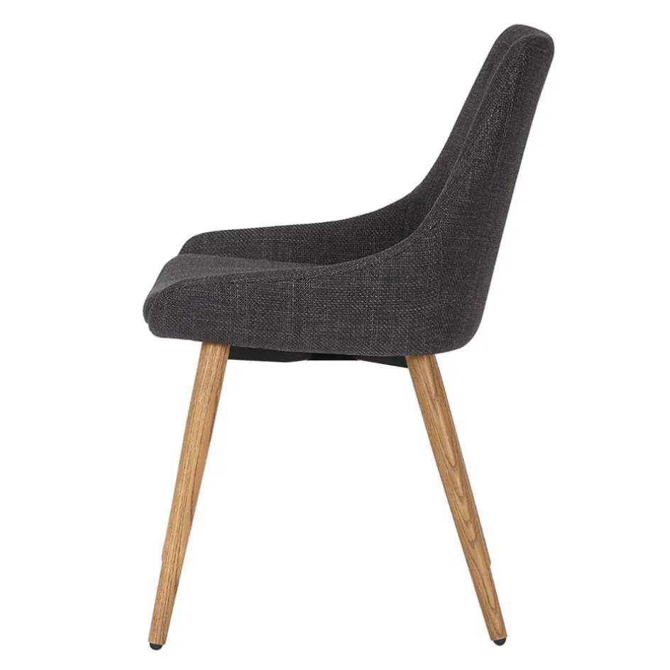 Fabrique de Styles Chaises>Chaise de salle à manger en tissu anthracite - Ben Gris