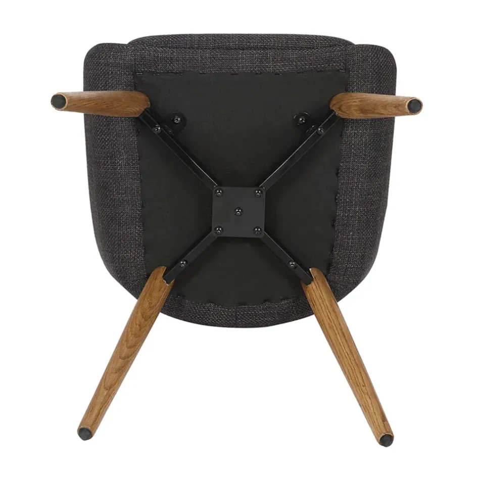 Fabrique de Styles Chaises>Chaise de salle à manger en tissu anthracite - Ben Gris