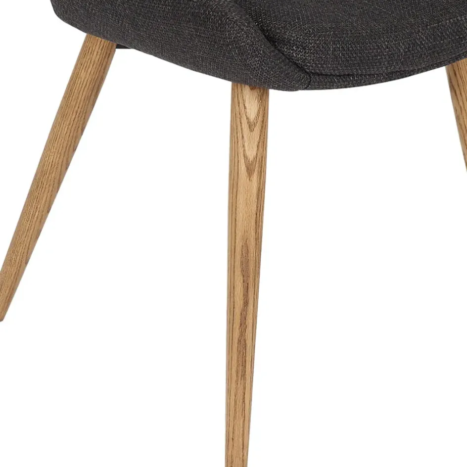 Fabrique de Styles Chaises>Chaise de salle à manger en tissu anthracite - Ben Gris