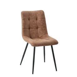 Fabrique de Styles Chaises>Chaise de salle à manger en microfibre matelassé - Lilly Camel