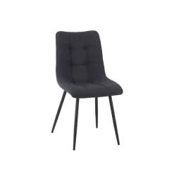 Fabrique de Styles Chaises>Chaise de salle a manger en tissu matelassé - Lilly Anthracite