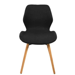 Fabrique de Styles Chaises>Chaise de salle en manger en tissu noir - Gloria Gris Foncé