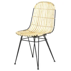 Fabrique de Styles Chaises>Chaise en rotin et metal - KUBU Naturel