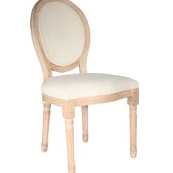 Fabrique de Styles Chaises>Chaise medaillon en bois d'hévea et cannage Beige