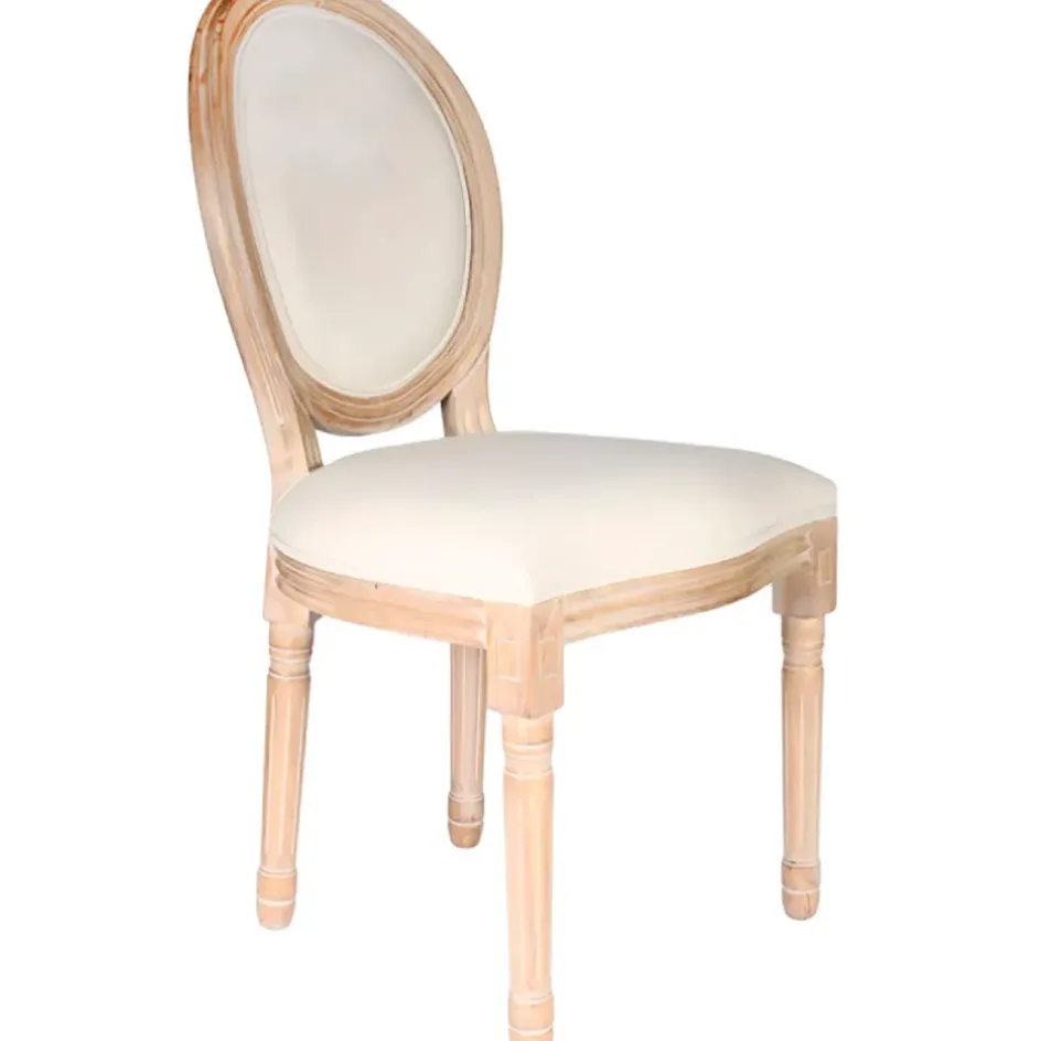 Fabrique de Styles Chaises>Chaise medaillon en bois d'hévea Beige