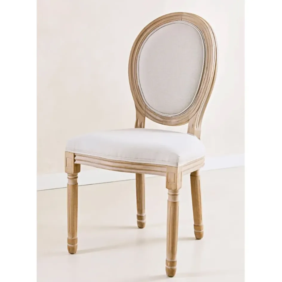 Fabrique de Styles Chaises>Chaise medaillon en bois d'hévea Beige