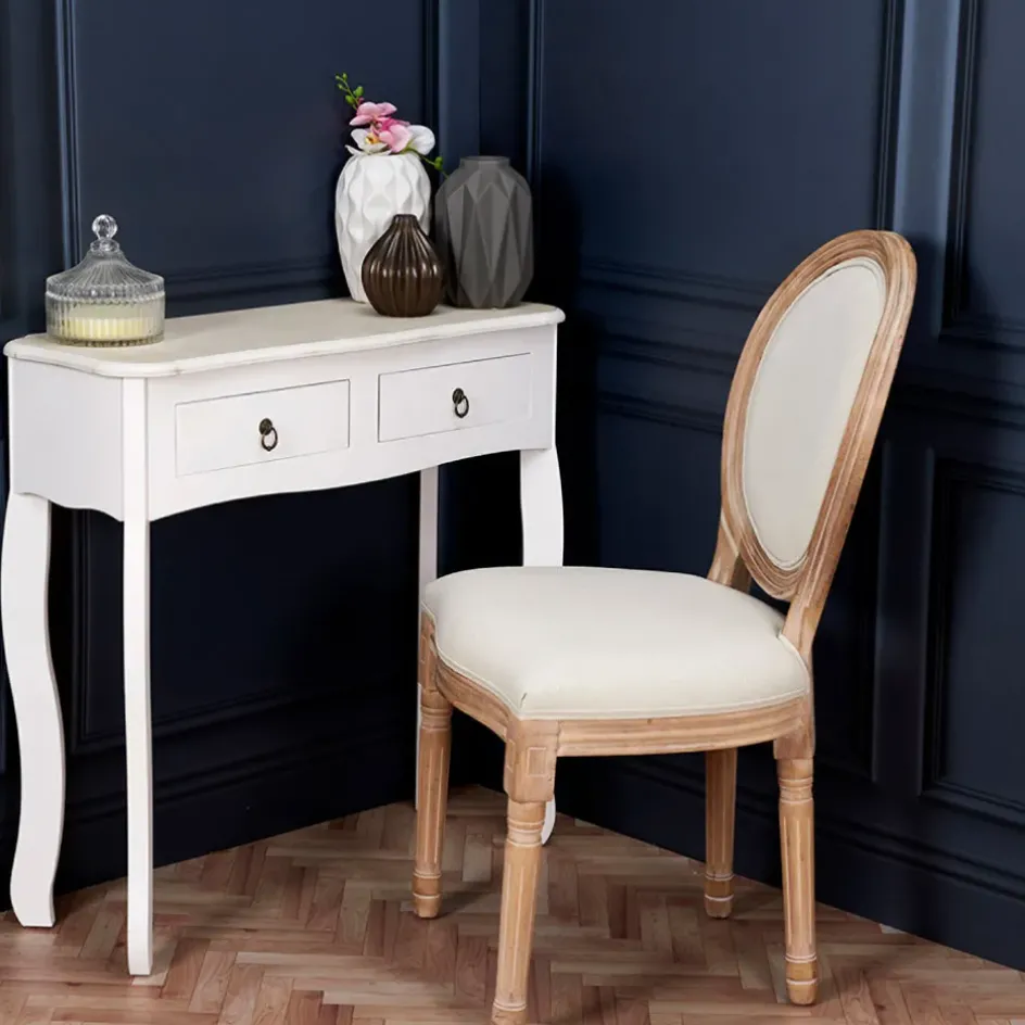 Fabrique de Styles Chaises>Chaise medaillon en bois d'hévea Beige