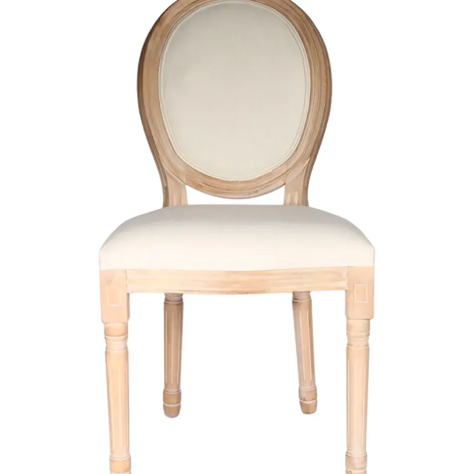 Fabrique de Styles Chaises>Chaise medaillon en bois d'hévea Beige