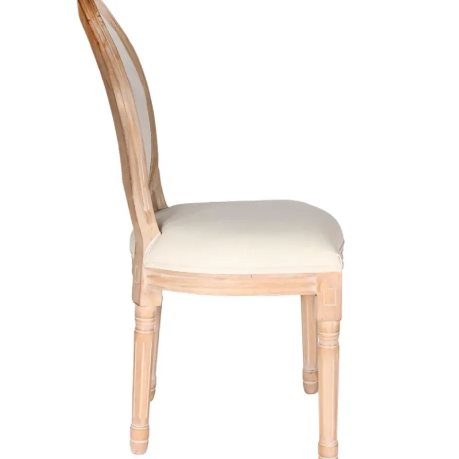 Fabrique de Styles Chaises>Chaise medaillon en bois d'hévea Beige