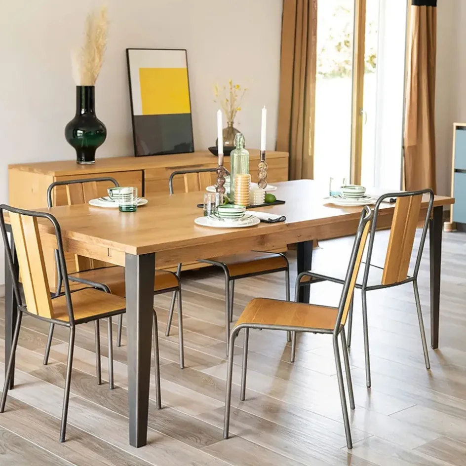 Fabrique de Styles Chaises>Chaise salle à manger en chêne - Manny Naturel