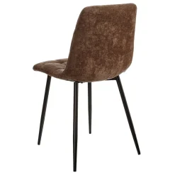Fabrique de Styles Chaises>Chaise salle à manger en métal et tissu - Mony Marron