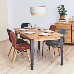 Fabrique de Styles Chaises>Chaise salle à manger en tissu soft touch acajou - Keri Marron