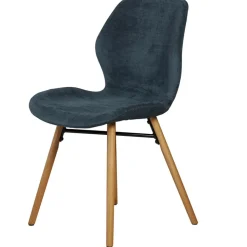 Fabrique de Styles Chaises>Chaise salle à manger en tissu soft touch bleu foncé - Keri Bleu Fonce