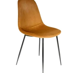 Fabrique de Styles Chaises>Chaise salle à manger en velours cotelé moutarde - Julia Jaune