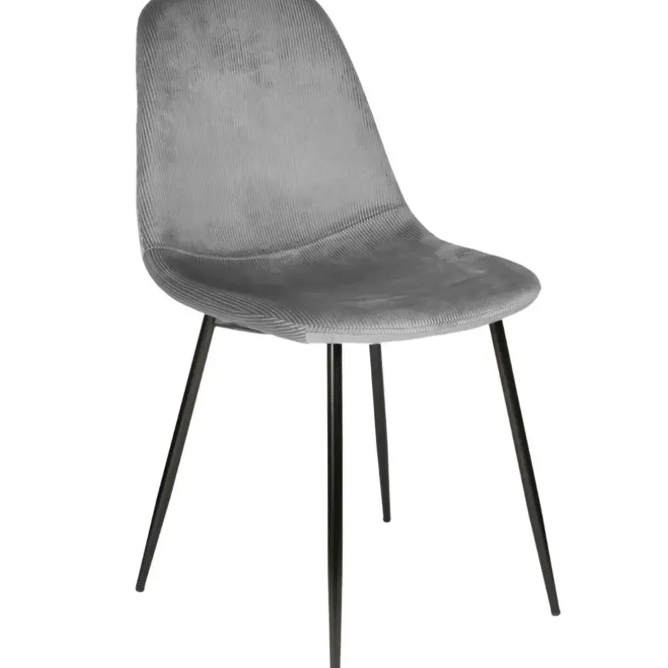 Fabrique de Styles Chaises>Chaise salle à manger en velours cotelé - Julia Gris