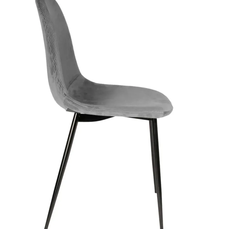 Fabrique de Styles Chaises>Chaise salle à manger en velours cotelé - Julia Gris