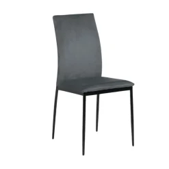 Fabrique de Styles Chaises>Chaise salle à manger en velours - Demia Gris Foncé