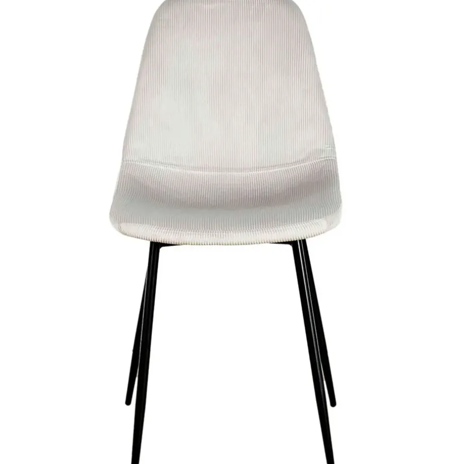 Fabrique de Styles Chaises>Chaise salle à manger en velours cotelé clair - Julia Gris