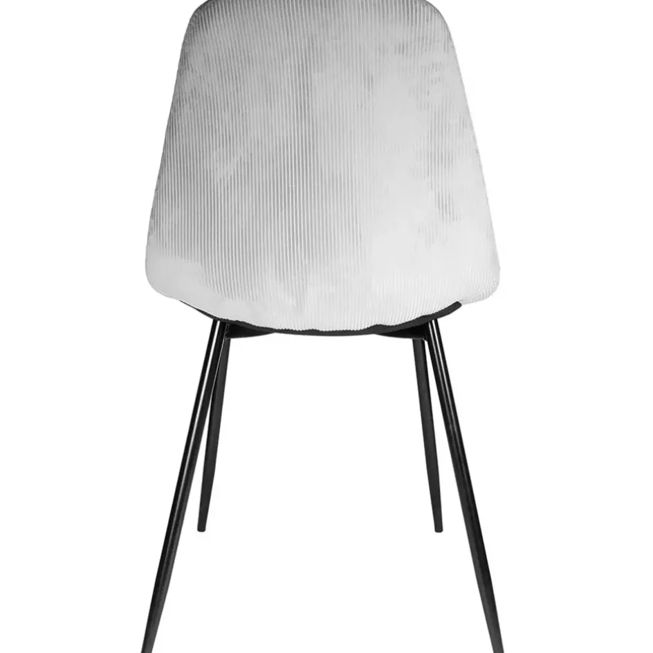 Fabrique de Styles Chaises>Chaise salle à manger en velours cotelé clair - Julia Gris
