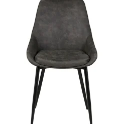 Fabrique de Styles Chaises>Chaise salle à manger tissu effet daim - Ben Gris Foncé