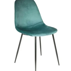 Fabrique de Styles Chaises>Chaise salle a manger en velours cotelé canard - Julia Bleu