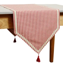 Fabrique de Styles Chemins De Table>Chemin de table mami-car en Coton Rouge