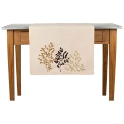 Fabrique de Styles Chemins De Table>Chemin table en coton avec broderies 160x50cm - Adelie Ecru