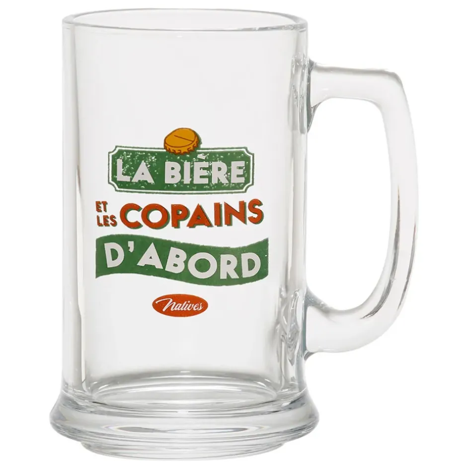 Fabrique de Styles Verres À Alcool>Chope vert et rouge 40cl - Copains D'Abord Vert, Rouge