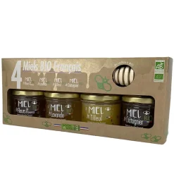 Fabrique de Styles Chocolats Et Confiseries>Coffret 4 miels d'origine bio et français Multicolore