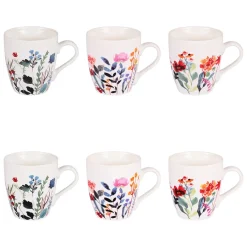 Fabrique de Styles Tasses Et Mugs>Coffret de 6 tasses en porcelaine 23cl - Flor Multicolore