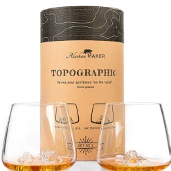 Fabrique de Styles Verres À Alcool>Coffret de 2 verres Grand Canyon et Mont Matterhorn - Topographic