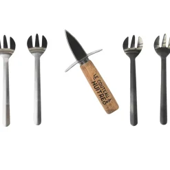 Fabrique de Styles Ustensibles De Cuisine>Coffret huitre 1 couteau et 4 fourchettes - Noel Naturel