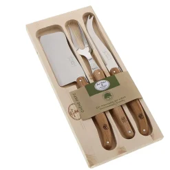 Fabrique de Styles Ustensibles De Cuisine>Coffret service à fromage avec manche chêne laguiole Bois